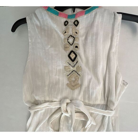 Area Stars Womens Sz S MAYAN Wrap Dress White Midi Embroidered NWT $150 - Picture 10 of 12